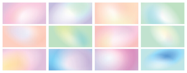 Collection pastel vector editable gradient backgrounds multicolor smooth blur texture modern abstract set creative design templates web presentation wallpaper minimal stylish graphic digital backdrop