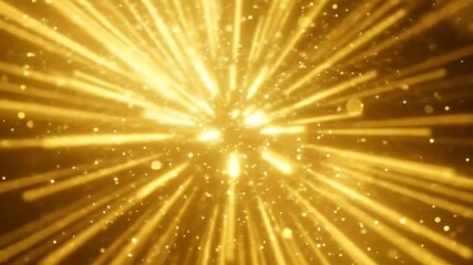Golden Light Streaks and Particles Exploding Outwards.