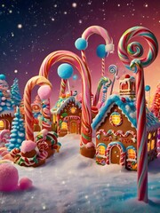 Gingerbread village creating sweet christmas holiday fantasy