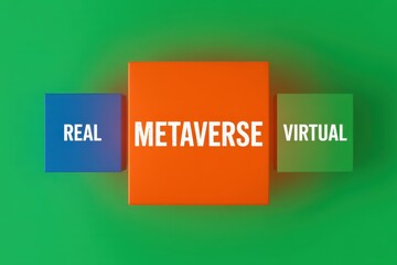 Conceptual illustration of the bridge between the real world and the digital universe, representing future technology and virtual existence