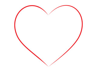 heart one line drawing. Heart continuous red line drawing. Symbol love.	