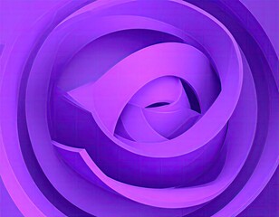 Purple, concentric shapes form a swirling, abstract rose