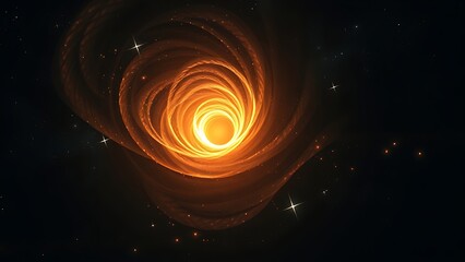 A dark matter vortex warping the fabric of spacetime, with light bending into impossible shapes.
