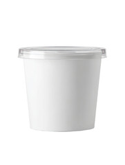 White plastic food container with lid (1)