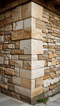 Stone wall corner detail