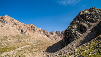 rocky mountain peaks. highlands. cliffs