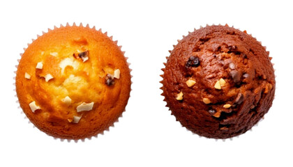 Fresh muffin variations collection, isolated on transparent background