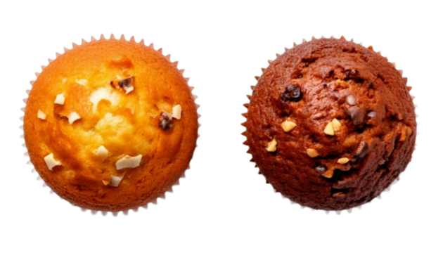 Fresh muffin variations collection, isolated on transparent background