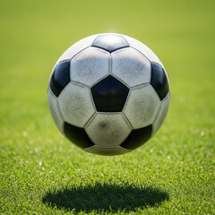 Fototapeta premium soccer ball on green grass