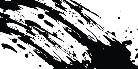 Vector brush grunge texture Rough Black Scratches splatter grunge distressed background. grunge isolated on white background