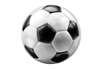 Fototapeta premium Black and white soccer ball on a transparent background.