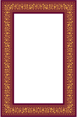 Elegant Decorative Border with Floral Motifs with golden color, textile border, fabric clothes border design vector, Book Cover border, Page corner round, Frame vector, Cover design, floral tiles 