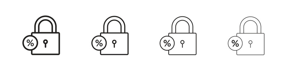 Fixed rate mortgage icon concept. editable vector trendy illustrations.