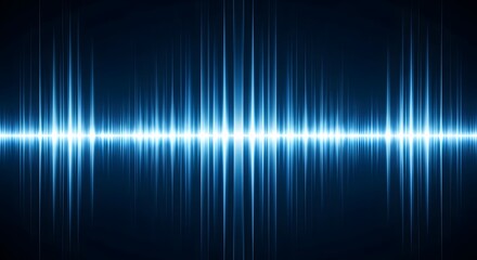 Dynamic blue sound wave pulses with vibrant energy for music, technology, and data visualization