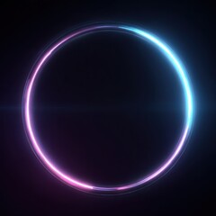 Obraz premium Glowing neon circle on a dark background