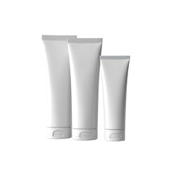 Three white plastic tubes of varying sizes (1)
