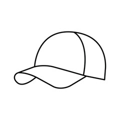 Black outline illustration of a blank baseball cap