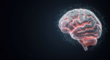 Human brain with network connections. Artificial intelligence.
