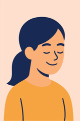 Trendy ponytail hairstyle female character illustration
