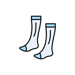 Two light blue socks stand sidebyside