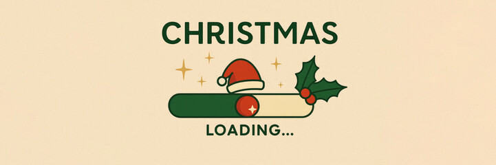 christmas loading with santa hat