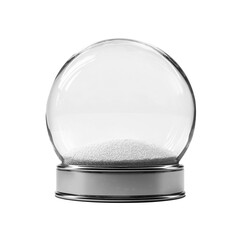 Empty snow globe on white background