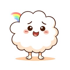 Obraz premium A cute cartoon sheep or lamb on the farm is a funny vector illustration of a happy domestic animal with wool