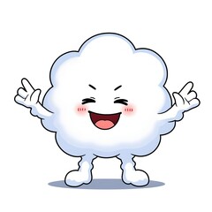 Obraz premium A funny cartoon sheep character vector illustration with a cute smile and a heart for a baby boy's valentine day design