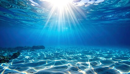 Sunlight streams through underwater depths