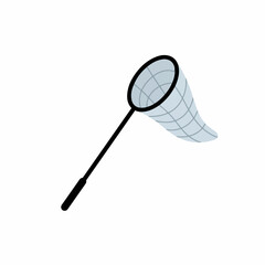 Minimalist Lineart Insect Catching Tool Net Icon Isolated Illustration