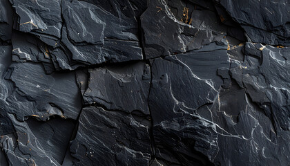 Close-up view of a dark, textured rock face, showing natural cracks and patterns.