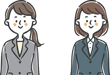 ビジネスウーマン　上半身　ベクター
