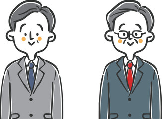 ビジネスマン中高年　上半身　ベクター

