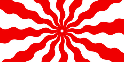 large red and white japansese rising sun