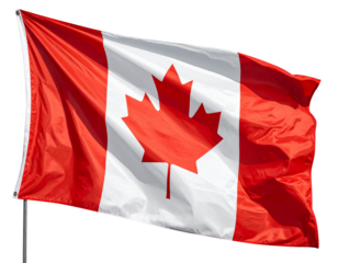 Dynamic Canadian Flag in Motion – National Symbol PNG
