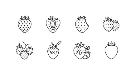 Vector art of strawberry line icons