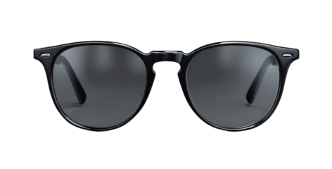 Stylish modern eyeglasses with clear lenses and dark frames