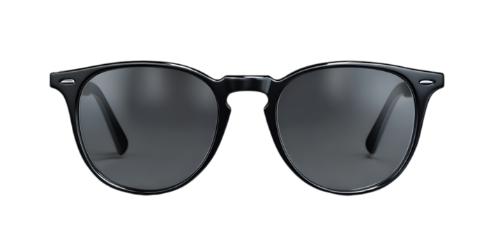 Stylish modern eyeglasses with clear lenses and dark frames