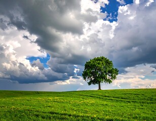 Lonely tree in a field