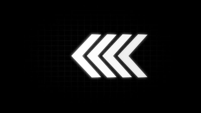 Left-directional arrow loop animation. 
arrows indicate the direction of the overlay. Swipe left for the animation.