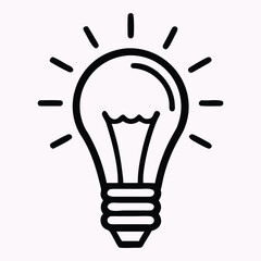 Bright idea symbol light bulb icon simple line art concepts innovation and creativity vector