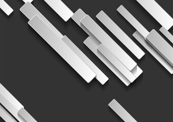 Black and white geometric technology stripes abstract background. Vector concept design