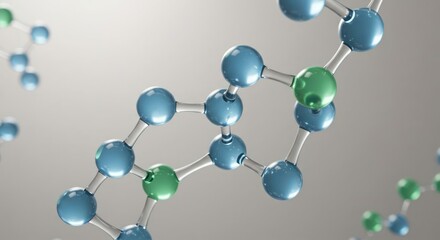 Obraz premium Elegant 3D Rendering Molecule Structure with Blue and Green Sphere Design
