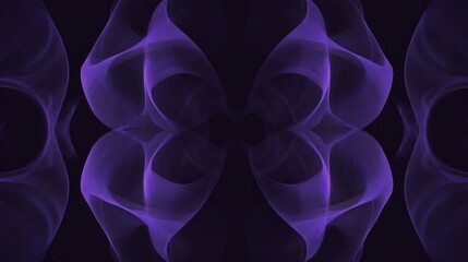 Fototapeta premium Abstract digital purple waves with symmetrical pattern on dark background