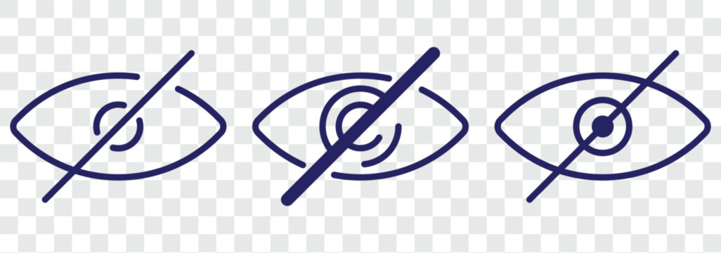 Eye and no eye icons . See and unsee eye icon . Show and hide icon . Vector illustration. Visible icon In Flat and stroke Style Vector For App, UI, Websites. Black. Eye Inside Magnifier Search Icon De