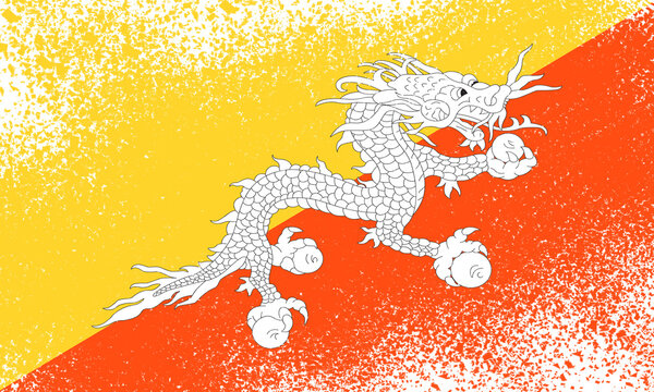 Free Brush Tool Tecture On  Bhutan  Flag