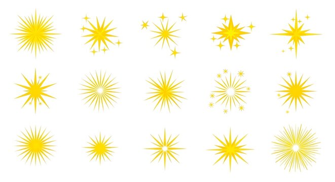 Bright Yellow Starburst Effects Collection.