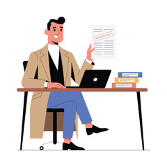 Loan Approval Flat Illustration