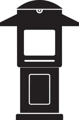 Parking Meter Silhouette Black Vector Art for Retro City Projects