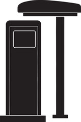 Parking Meter Silhouette Black Vector Art for Retro City Projects